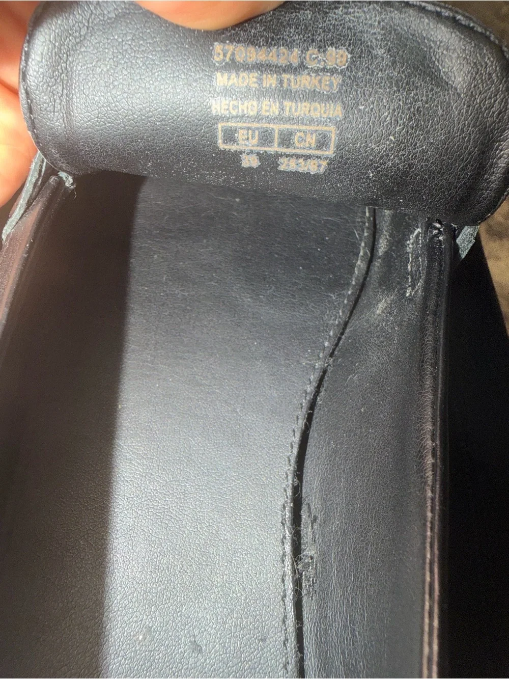Mango Black Leather Loafers with Gold Horsebit Detail